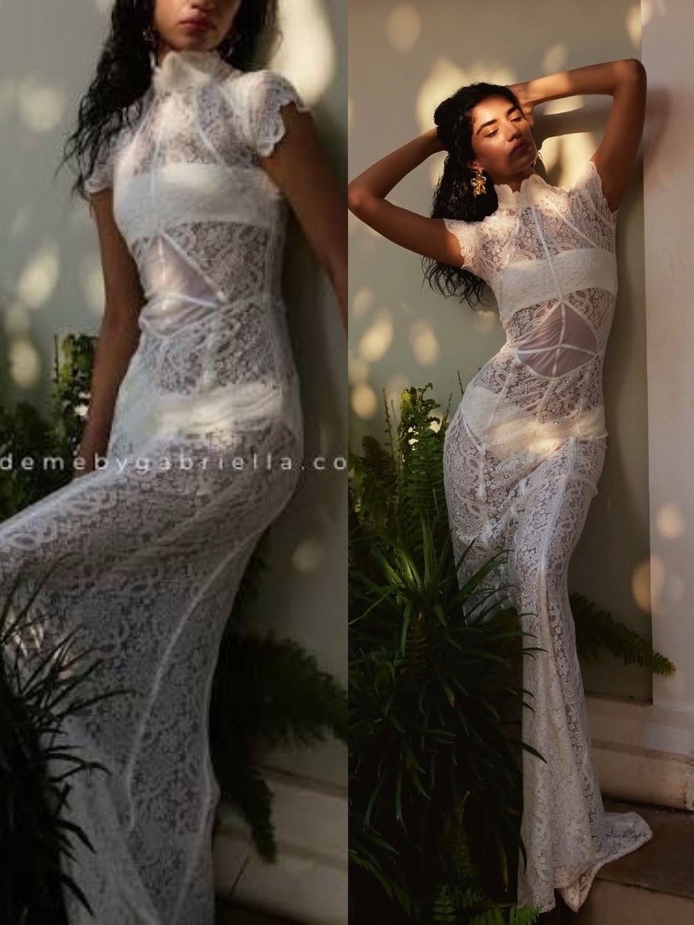 Deme by Gabriella Layla Gown in White Size Small Lace Bridal Maxi